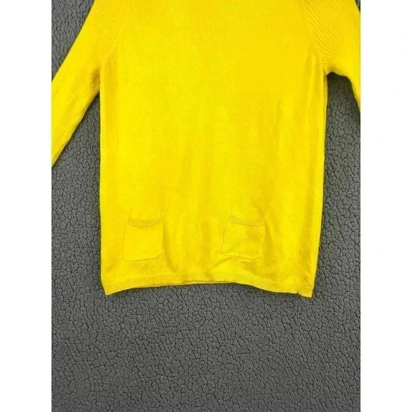Ann Taylor Loft Yellow Top SMALL Petite Cotton Rayon Blend Women's - Picture 8 of 9